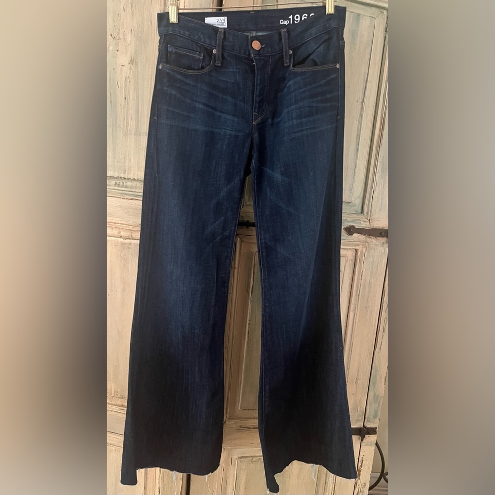 Women’s Gap 1969 Dark Blue Flare Trousers Jeans size 27 4